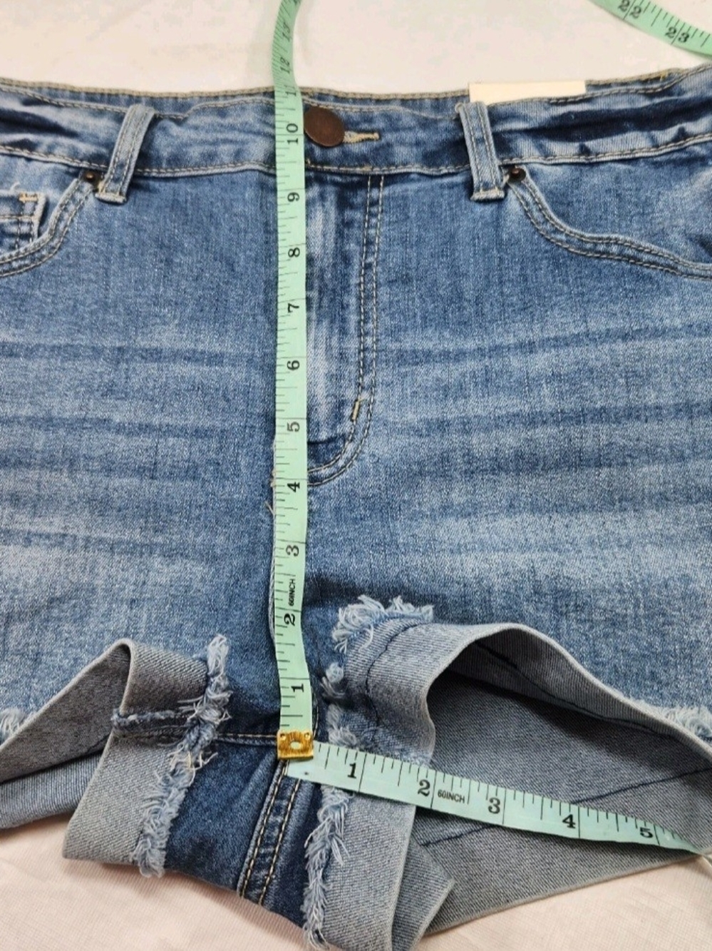 Copper Key Juniors size 13 cuffed blue Stretch jean shorts NWT 0 3 - Picture 8 of 9